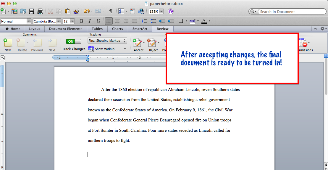 ready to turn in english paper